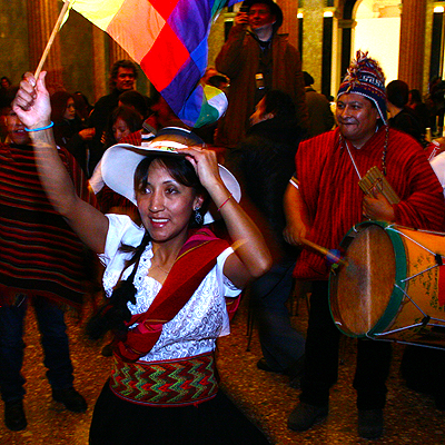 evo morales in vienna boliviana  bailar  bolivia