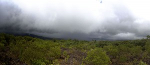 am lavafeld des arenal - you see weather is changing